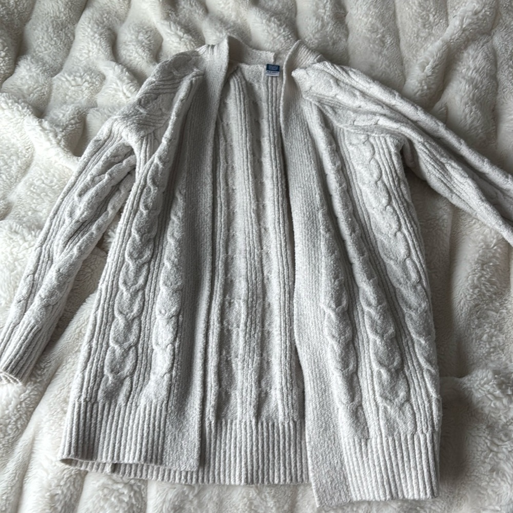 White with designs on it cardigan